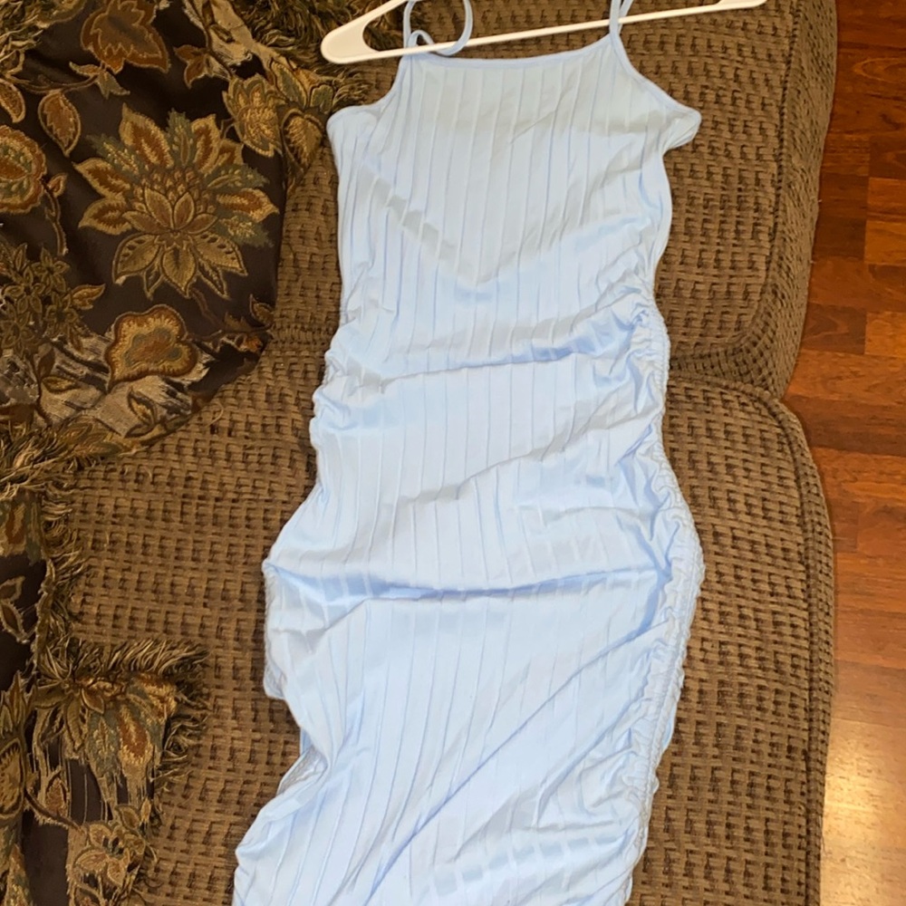 Long baby blue dress